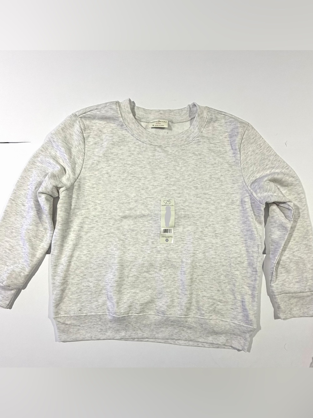 Bobbie Brooks Heather Light Gray Crewneck Sweater